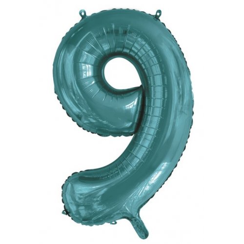 86cm Foil Number Nine Teal #AP213819 - Each (Pkgd.)