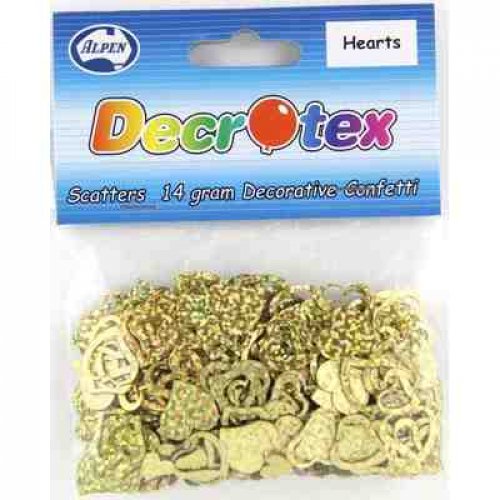 Scatters 14g Pack GOLD Hearts Holographic #AP108351