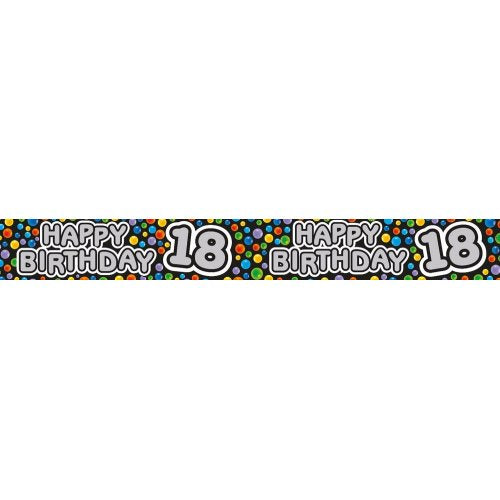2.6m BANNER Happy 18th Black #AP109235