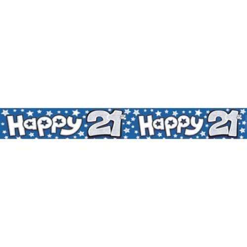 2.6m BANNER Happy 21st Birthday BLUE #AP109239