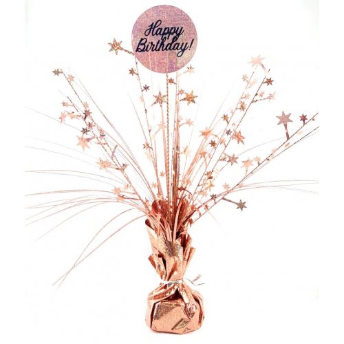 Happy Birthday Holographic Rose Gold Centrepiece 165g #AP207302 Each