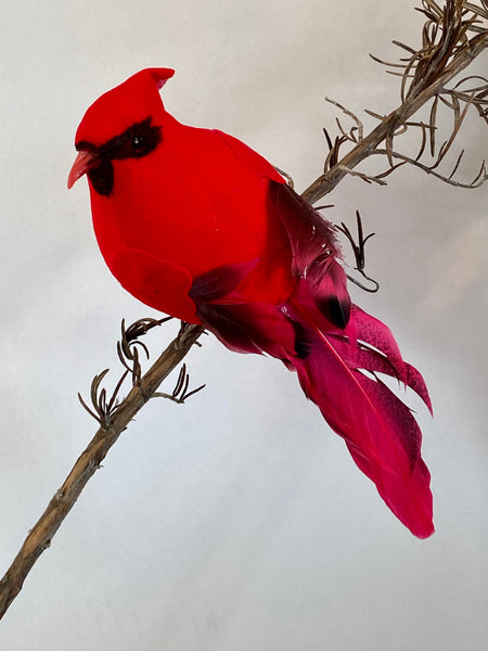 Bird Fat Christmas Bird Red w Clip #AAFCB