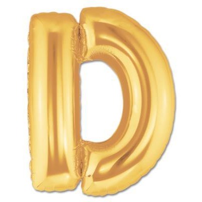 100cm Letter Foil Letter D Gold - Each (Pkgd.)