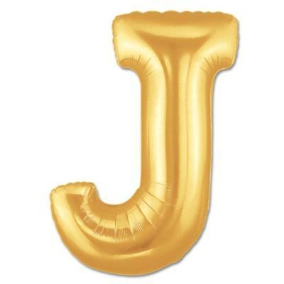 100cm Letter Foil Letter J Gold - Each (Pkgd.)