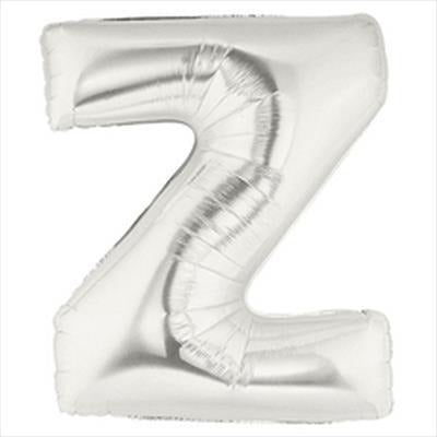 100cm Letter Foil Letter Z Silver - Each (Pkgd.)