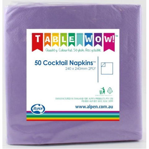 Napkins COCKTAIL Lavender 50pk #AP380076