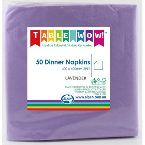 Napkins DINNER Lavender 50pk #AP380213