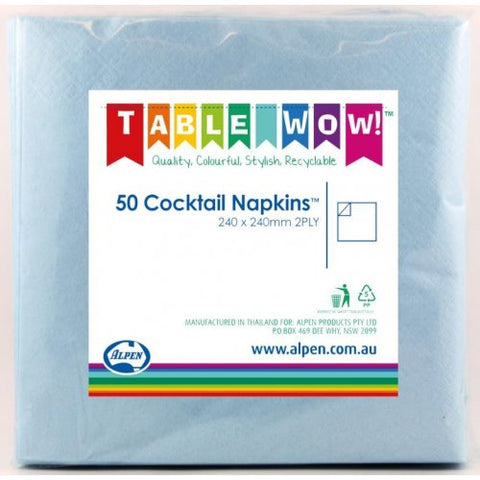 Napkins COCKTAIL Light Blue 50pk #AP380075