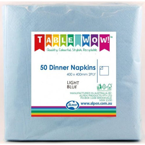Napkins DINNER Light Blue 50pk #AP380207