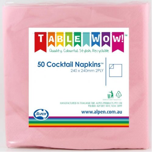 Napkins COCKTAIL Light Pink 50pk #AP380074