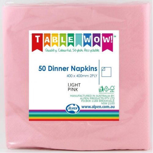 Napkins DINNER Light Pink 50pk #AP380204