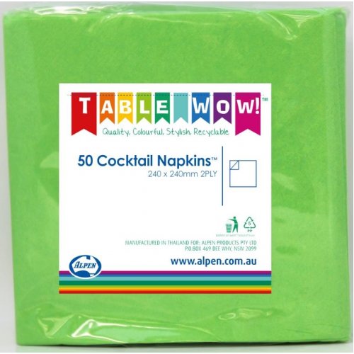 Napkins COCKTAIL Lime 50pk #AP380079