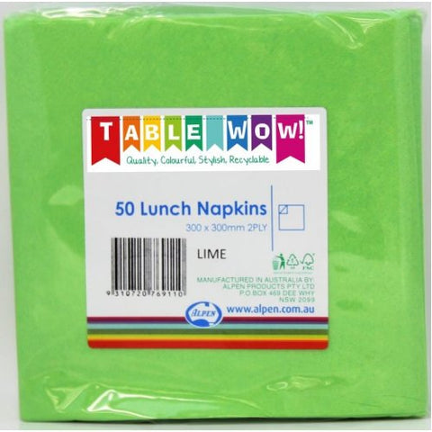 Napkins LUNCH Lime 50pk 2Ply #AP380122