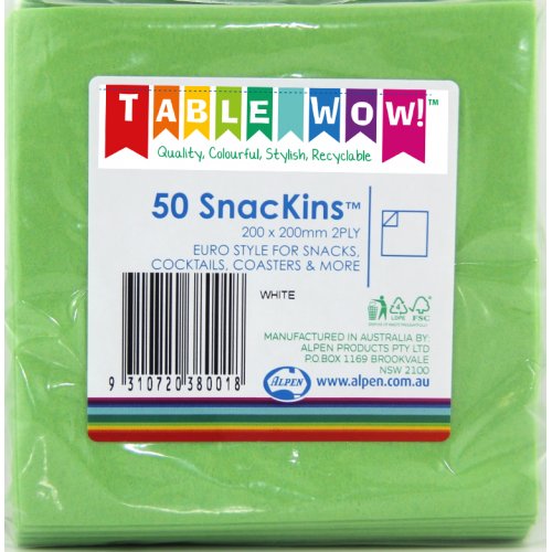 SNACKIN Napkins LIME 50 Pack #A380022