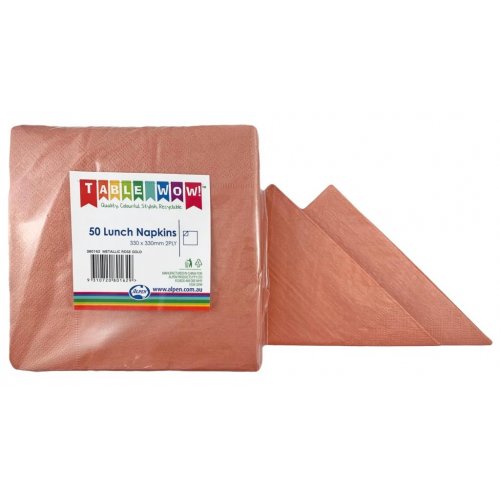 Napkins LUNCH Metallic ROSE GOLD 50pk 2Ply #AP380162