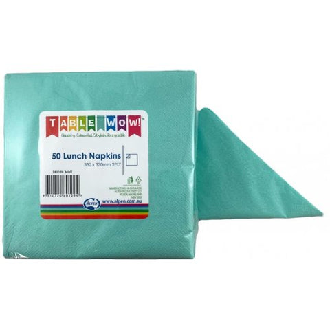 Napkins LUNCH Mint Green 50pk 2Ply #AP380109