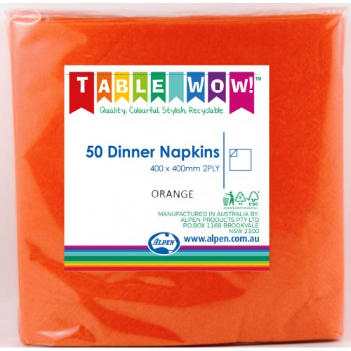 Napkins DINNER Orange 50pk #AP380249