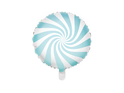 Foil Balloon Candy Swirl LIGHT BLUE 35cm #FS2620001