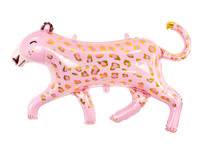 Foil Balloon Glossy Pink Leopard with Gold Spots 114 x 80cm #FS2688