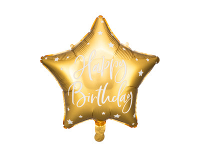 Foil Balloon Happy Birthday Gold 40cm #FS2693019