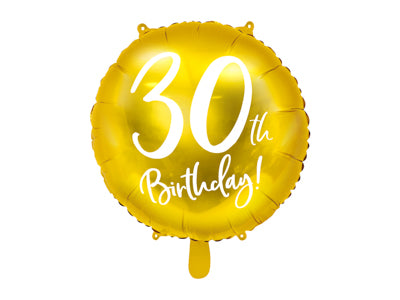 Foil Balloon 30th Birthday Gold 45cm #FS262430019