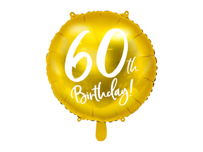 Foil Balloon 60th Birthday Gold 45cm #FS262460019