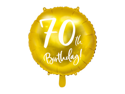 Foil Balloon 70th Birthday Gold 45cm #FS262470019