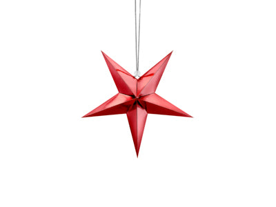 30cm Hanging Paper Star RED #FS26P130007