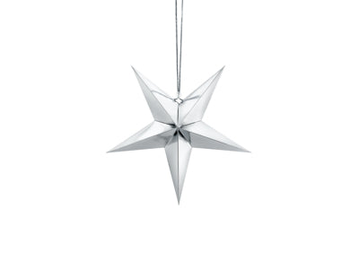 30cm Hanging Paper Star SILVER #FS26P130018