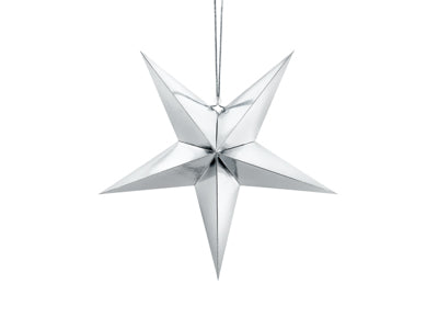 45cm Hanging Paper Star SILVER #FS26P145018
