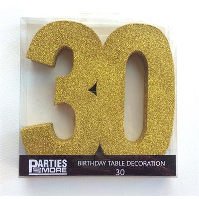 Centrepiece Foam Glitter Number 30 Gold #22CP30G - Each