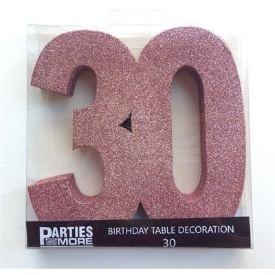 Centrepiece Foam Glitter Number 30 Rose Gold #22CP30RG - Each