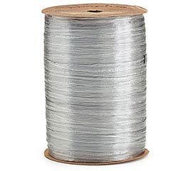 RAFFIA Ribbon 91m/100yd x 5mm Pearl SILVER - each #19640