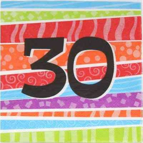 Napkins PRINTED Age 30 - P25 #360013