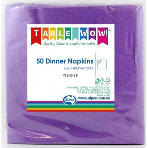 Napkins DINNER Purple 50pk #AP380246