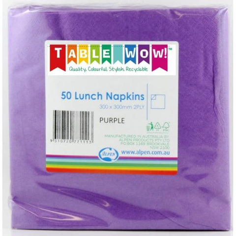 Napkins LUNCH Purple 50pk 2Ply #AP380146