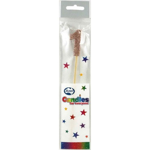 Long Stick Candle ONE Rose Gold #447751 Each