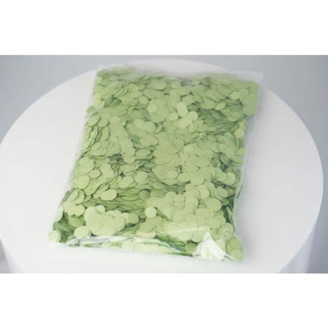Confetti 1cm Metallic PASTEL Matte GREEN 250 grams #HA1238048 - Resealable Bag