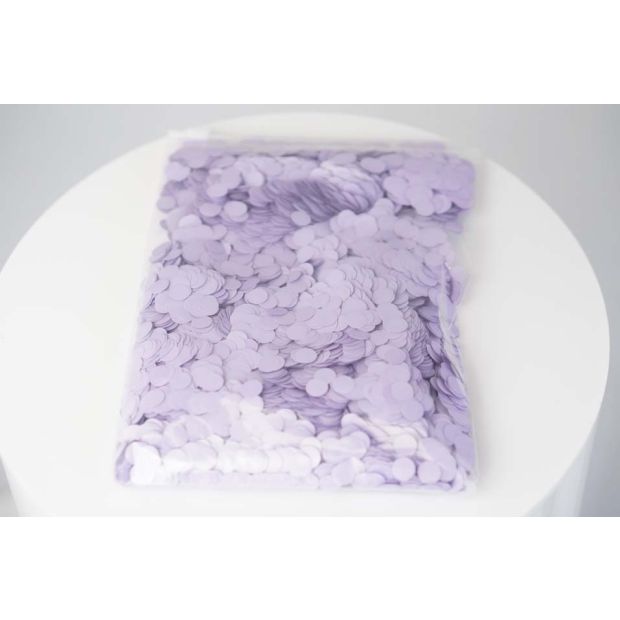 Confetti 1cm Metallic PASTEL Matte LAVENDER 250 grams #HA1238047-2 - Resealable Bag