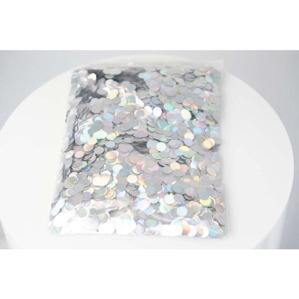 Confetti 1cm Metallic Shimmer Rainbow IRIDESCENT 250 grams #HA1238049 - Resealable Bag