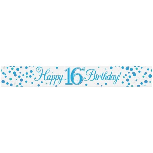 BANNER 2.7m Sparkle Fizz Blue BIRTHDAY 16 #OT625815