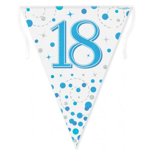 Flag Bunting Spkle Fizz Blue B'DAY 18 #OT632349