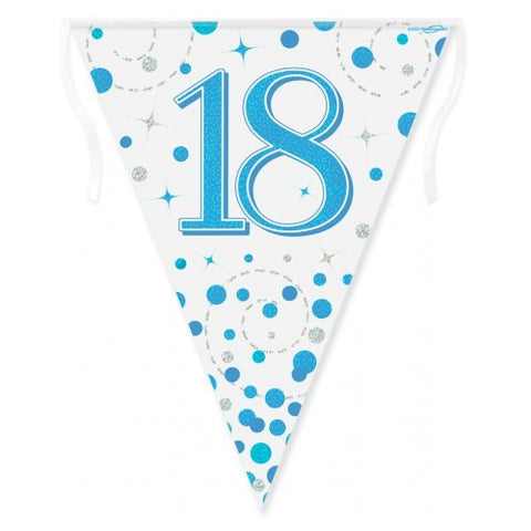 Flag Bunting Spkle Fizz Blue B'DAY 18 #OT632349