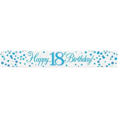 BANNER 2.7m Sparkle Fizz Blue BIRTHDAY 18 #OT625822