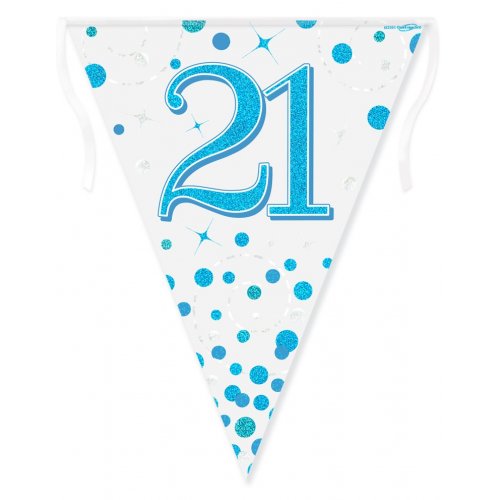 Flag Bunting Spkle Fizz Blue B'DAY 21 #OT632363
