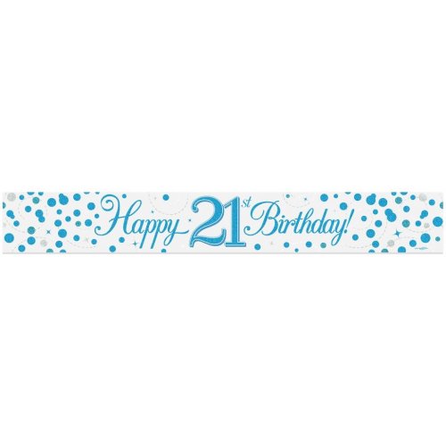BANNER 2.7m Sparkle Fizz Blue BIRTHDAY 21 #OT625846