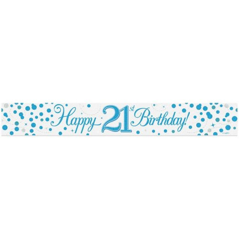 BANNER 2.7m Sparkle Fizz Blue BIRTHDAY 21 #OT625846