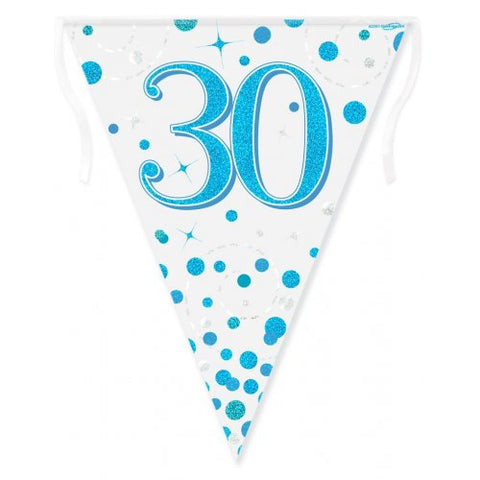 Flag Bunting Spkle Fizz Blue B'DAY 30 #OT632370