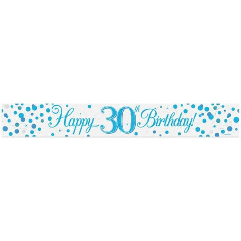 BANNER 2.7m Sparkle Fizz Blue BIRTHDAY 30 #OT625853