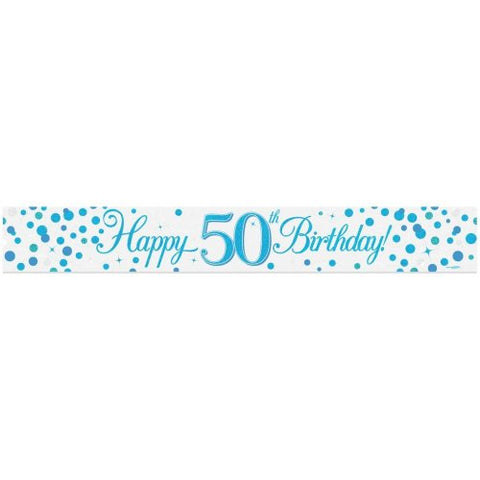 BANNER 2.7m Sparkle Fizz Blue BIRTHDAY 50 #OT625877